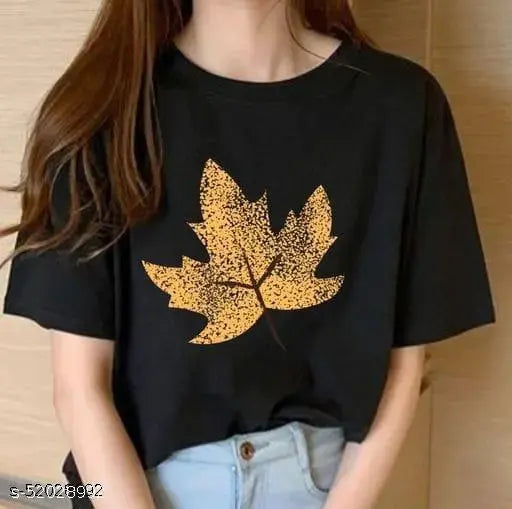 Cotton blend printed tunic top for women, short sleeves, size XS to XL