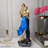 Multicolor romantic couple figurine, 15 cm x 42 cm x 12 cm polyresin showpiece for home decor, perfect Valentine's Day gift