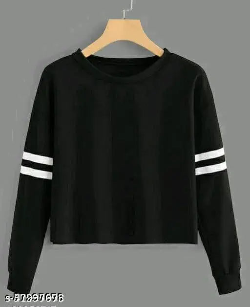 Cotton blend women's long sleeve solid full t-shirt, Indian handcrafted fashion clothing