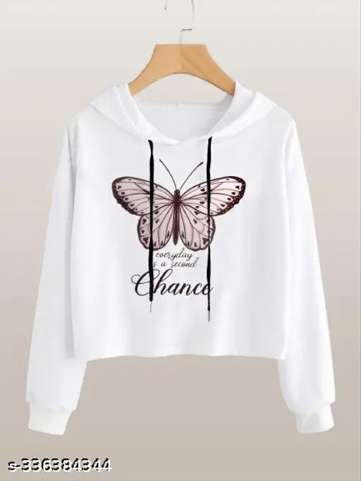 Hood neck solid full sleeve acrylic sweatshirt, printed net design, abrasion-resistant, machine washable