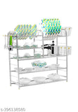 Stainless steel kitchen dish rack with utensils stand, 18 x 24 inch