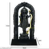 Black resin Ram figurine - Realistic miniature statue of Shri Ram Lalla for decoration and gifting