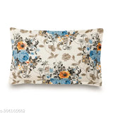 White cotton, super soft bedsheet with zipper pillow cover, ideal for single bed, summer use, floral print