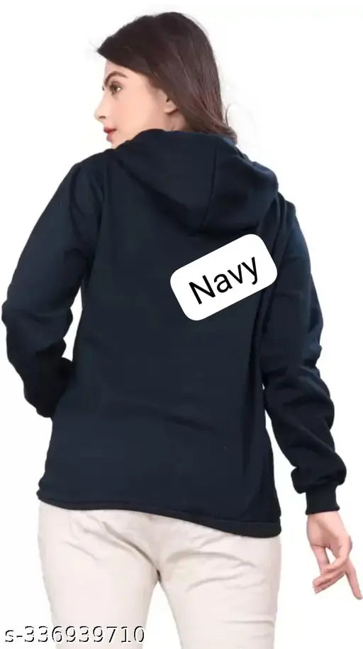 XXL fleece plus size zip-up hoody for women, solid color design, warm & cozy winter wear