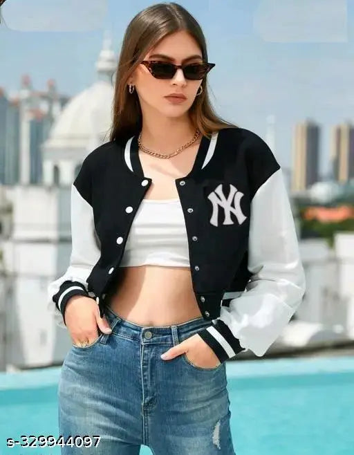 Women's latest bomber jacket, black, premium quality
