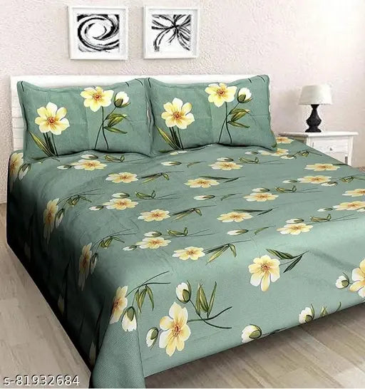 VORDVIGO® Cotton 220 TC Double Bedsheets Combo Pack of 2 Bedsheets with 4 Pillow Covers_Size- 90*90 inch