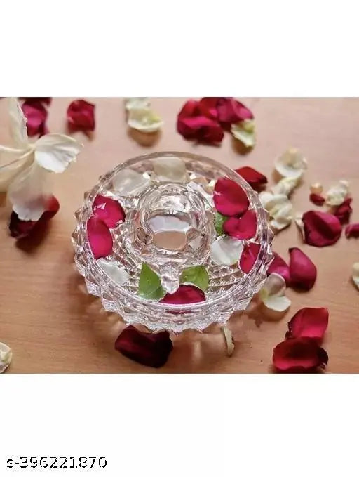 Glass DVM Crystal Tortoise KACHHUA with plate, symbolizing protection and longevity for Feng Shui home decor and gifting purposes. Measures approximately 12cm L x 3cm H x 12cm B (N:1)