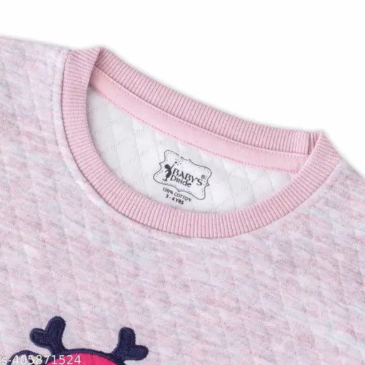 Baby's Pride Unisex Pink Color Cotton Blended Sweatshirt