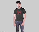 Blue cotton Premium BioWashed Spiderman T-shirt for men, featuring "Spiderman" logo print on front, designed by a newcomer designer, made in India
