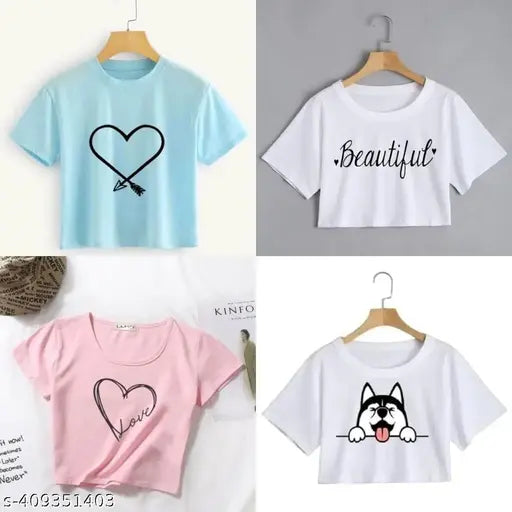 Cotton blend printed Urbane women's t-shirts (S, M, L, XL), stylish and trendy for casual wear