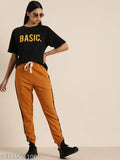 Black and yellow oversized printed t-shirt