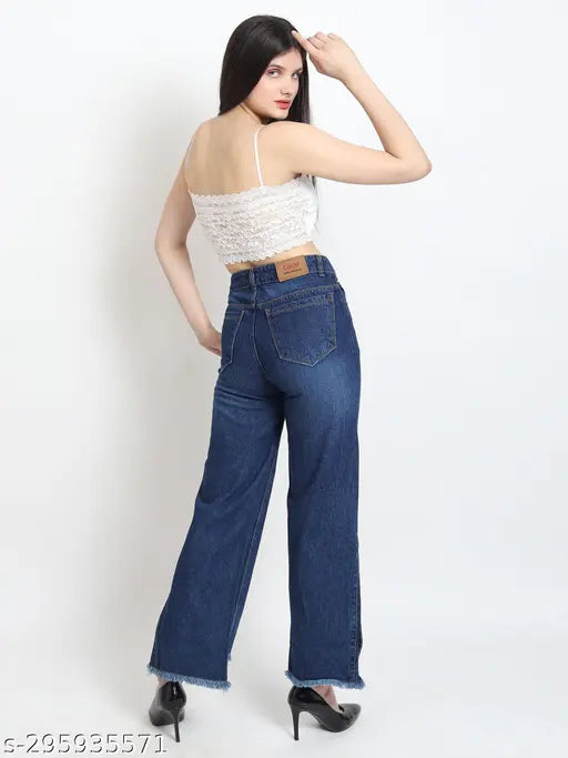 Straight fit boot cut denim jeans for girls