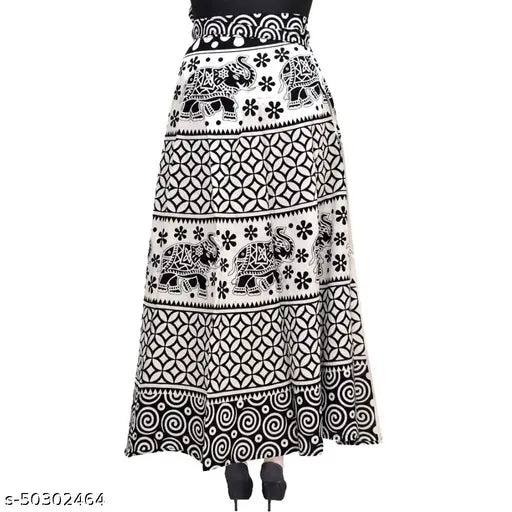 Majestic Women's printed cotton skirt (WrapAround), free size, flaunt style comfortably