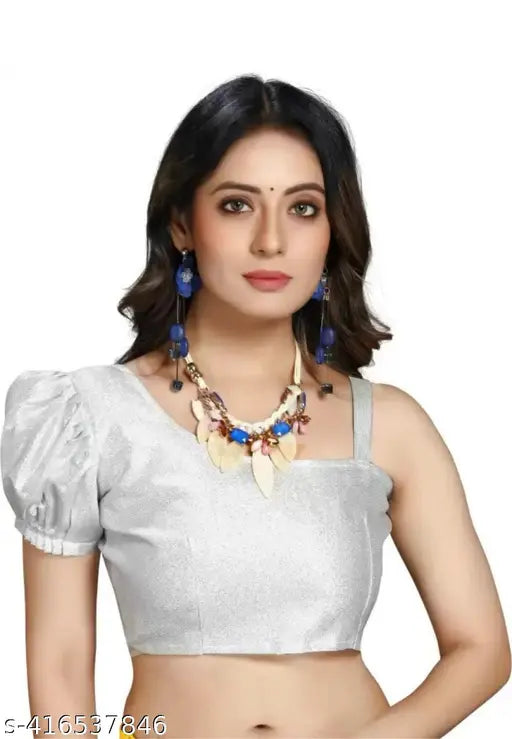 Trendy mirror work saree with lace design