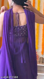 Purple and gold lehenga with matching dupatta set