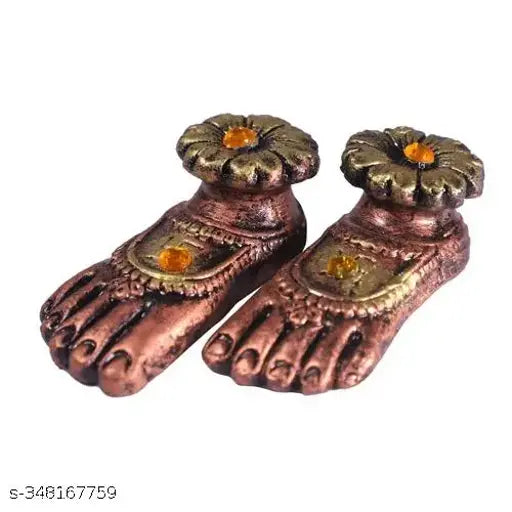 Terracotta Maa Lakshmi Charan, Indian Devi Charan for Diwali puja and wealth prosperity