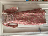 Beautiful, red floral embroidered cotton kurta with long sleeves and flared hem