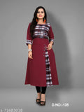 Maroon cotton blend front slit kurti
