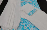Fashionable women's dupatta and skirt set in blue fabric