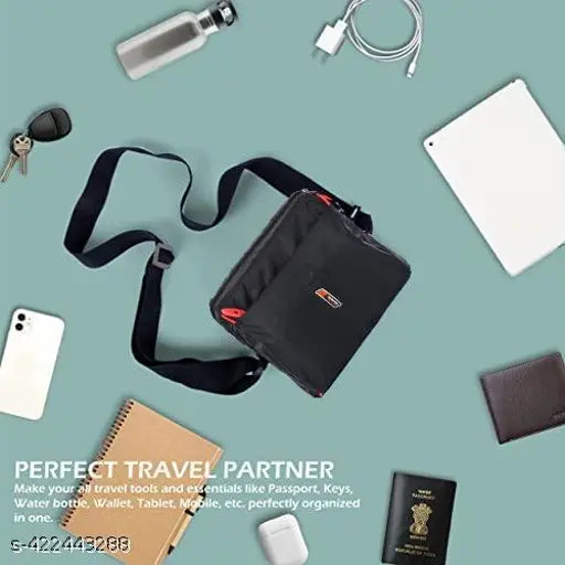 Trendy nylon sling bag and cross body bag, stylish side bag for men and women, polyester sling bags, pack of 1