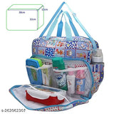 Blue cotton multipurpose mother bag with diaper compartment by SHUBHANSH