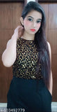 Sleeveless cotton blend gold sequin jumpsuit for women, rouge sequins dress on mannequin, India origin