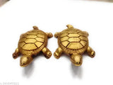 Tortoise brass Feng Shui showpiece, two 60gm packs, Indian-made, intricately detailed