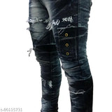 Mens stylish cotton blend jeans, solid color for everyday active wear. Front & back pockets, comfortable fit and perfect for casual use. Colors may vary due to screen brightness. Made in India (Size 28/Waist 28, Length 40, Hip 36; Size 30/Waist 30, Length 41, Hip 38; Size 32/Waist 32, Length 41, Hip 40; Size 34)