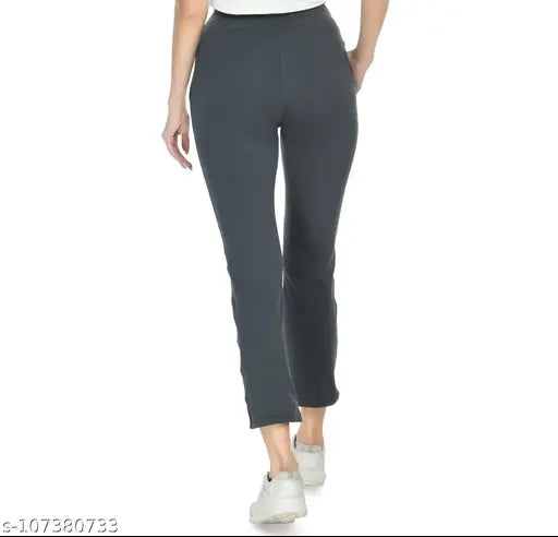 Stretchable polyester women's pant, solid net design, size 36/waist 36in/length 40in, Indian-made fashion wear