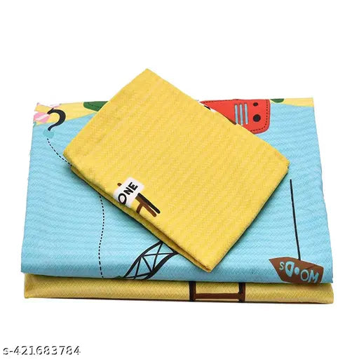 Soft cotton Mickey Mouse printed flat sheets for kids, promoting sweet dreams & cheerful mornings. Ideal for summer & comes with 2 pillow covers. Made in India
