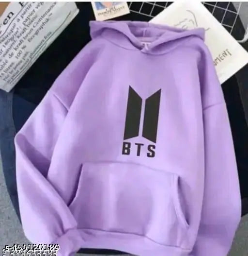 Cotton blend BTS sweatshirt for girls, printed net design long sleeves (Size 8-9 years)