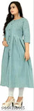 Designer cotton flared women's double line dress with full stitching