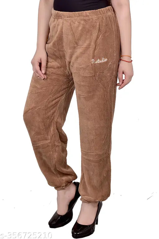 Velvet women harem pants, brown material, wide legs