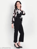 Georgette retro jumpsuit, printed net, long sleeves, XS bust 34", waist 30