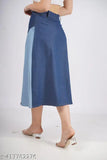 Stylish dark skirt with light side panel