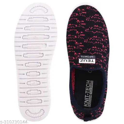 Blue & red nubuck printed LISA slip-on shoes, fashionable cozyfeet for women, India origin" (109 characters)