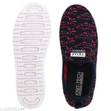 Blue & red nubuck printed LISA slip-on shoes, fashionable cozyfeet for women, India origin" (109 characters)
