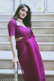 Magenta pleated saree, sequined blouse piece