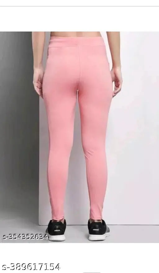 Stretchable striped sports track pants for women & girls, solid net lycra yoga gym jeggings, 28-34 inch fit