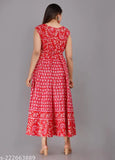 Multicolored cotton printed midi dress, stylish round neck mandala design for women