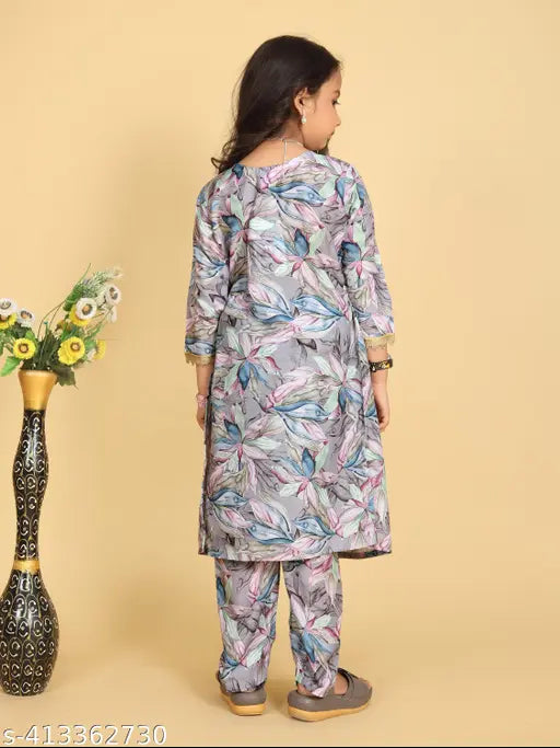 Muslin fabric girls' kurti, long length, dupatta included