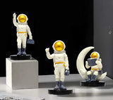 White poly resin astronaut figurine set of 3 for home decor & gifts, modern art collectibles with premium quality finish