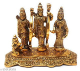 Metal statues of Rama, Lakshman, Sita, and Hanuman for temple, Diwali Puja. 18 cm (L) x 13 cm (H) x 8 cm (B), handcrafted in India