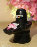 Handcrafted black Shivling idol, poly resin material, 4cm x 7cm x 4cm, perfect for Shivratri and home decor