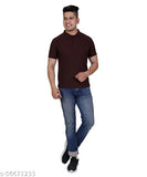 Superior cotton blend polo t-shirt for men - Solid, three-quarter sleeves, size L (42" chest, 28" length), India-made
