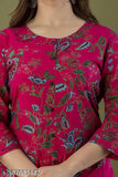 New pink rayon kurta and Palazzo set, printed net pattern on display