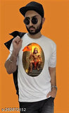 White polyester sports t-shirt with Hanuman sublimation printing, round neck, short sleeves