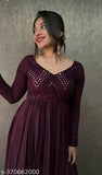 Yellow rayon georgette embroidered long-sleeved kurti, Indian women's fashion