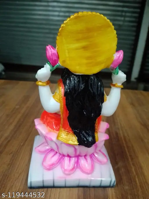 Marble Goddess Mata Laxmi idol for pooja room decoration (4x3x7)