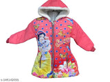 Girl's hoodie jacket with Barbie print and fur lining